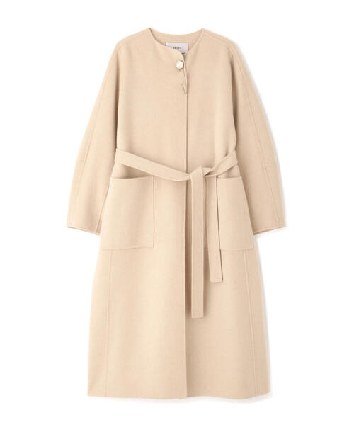ADORE(アドーア)の「ピュアカシミヤコート(ノーカラーコート・レディース・ベージュ/ブラック・38/36)」の10枚目の写真