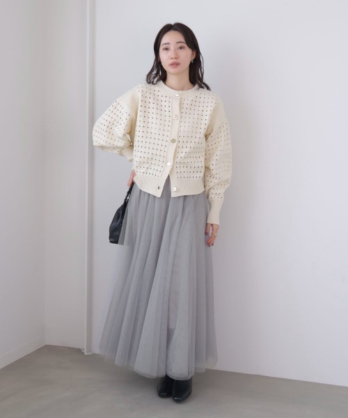 Bou Jeloud（ブージュルード）の「チュールフレアスカート（スカート・レディース・ブラック/アイボリー/グレー・FREE）」の17枚目の写真