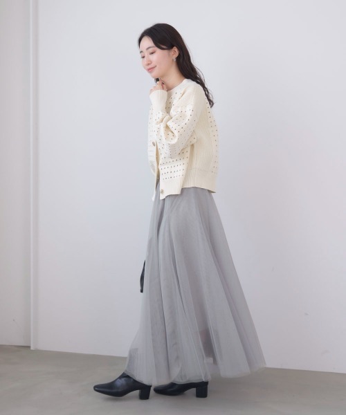 Bou Jeloud（ブージュルード）の「チュールフレアスカート（スカート・レディース・ブラック/アイボリー/グレー・FREE）」の18枚目の写真