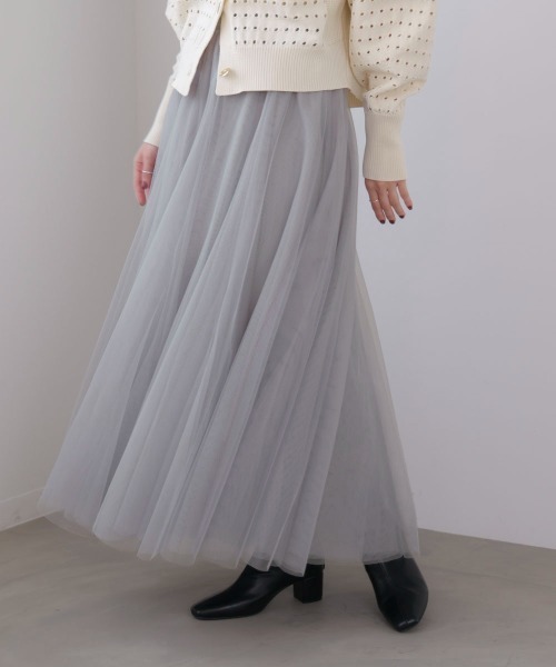 Bou Jeloud（ブージュルード）の「チュールフレアスカート（スカート・レディース・ブラック/アイボリー/グレー・FREE）」の20枚目の写真