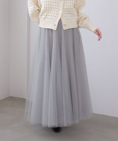 Bou Jeloud（ブージュルード）の「チュールフレアスカート（スカート・レディース・ブラック/アイボリー/グレー・FREE）」の22枚目の写真