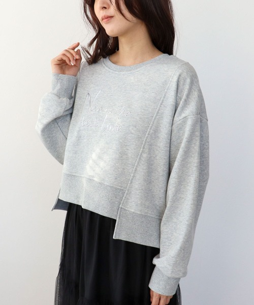 Three Four Time（ｽﾘｰﾌｫｰﾀｲﾑ）の「金属エンボスバックファスナープルオーバー（Tシャツ/カットソー・レディース・オフホワイト/グレー・FREE）」の2枚目の写真