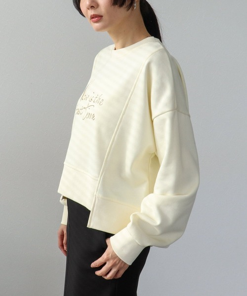 Three Four Time（ｽﾘｰﾌｫｰﾀｲﾑ）の「金属エンボスバックファスナープルオーバー（Tシャツ/カットソー・レディース・オフホワイト/グレー・FREE）」の4枚目の写真