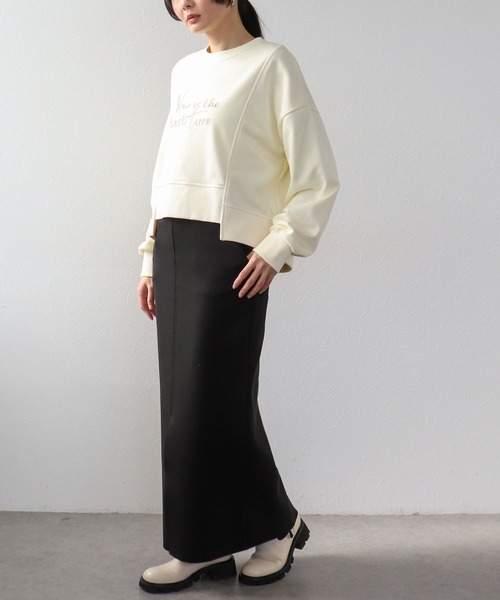 Three Four Time（ｽﾘｰﾌｫｰﾀｲﾑ）の「金属エンボスバックファスナープルオーバー（Tシャツ/カットソー・レディース・オフホワイト/グレー・FREE）」の8枚目の写真