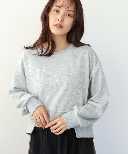 Three Four Time（ｽﾘｰﾌｫｰﾀｲﾑ）の「金属エンボスバックファスナープルオーバー（Tシャツ/カットソー・レディース・オフホワイト/グレー・FREE）」の9枚目の写真