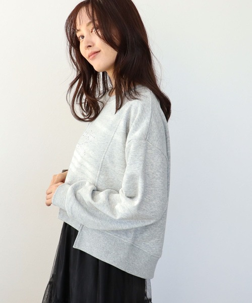 Three Four Time（ｽﾘｰﾌｫｰﾀｲﾑ）の「金属エンボスバックファスナープルオーバー（Tシャツ/カットソー・レディース・オフホワイト/グレー・FREE）」の10枚目の写真