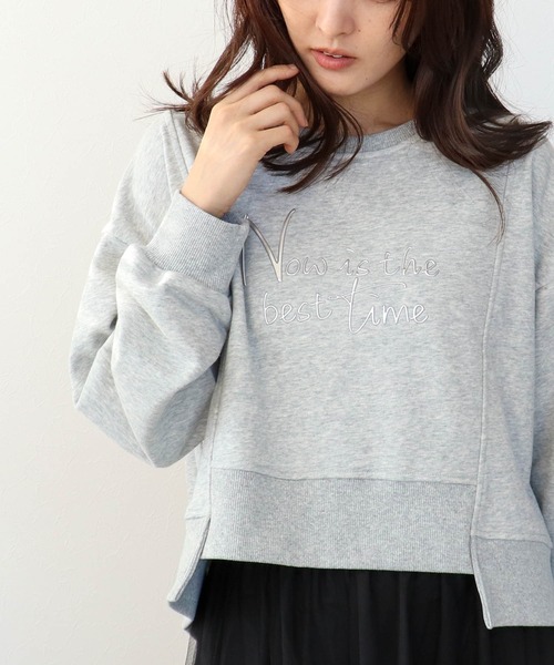 Three Four Time（ｽﾘｰﾌｫｰﾀｲﾑ）の「金属エンボスバックファスナープルオーバー（Tシャツ/カットソー・レディース・オフホワイト/グレー・FREE）」の12枚目の写真