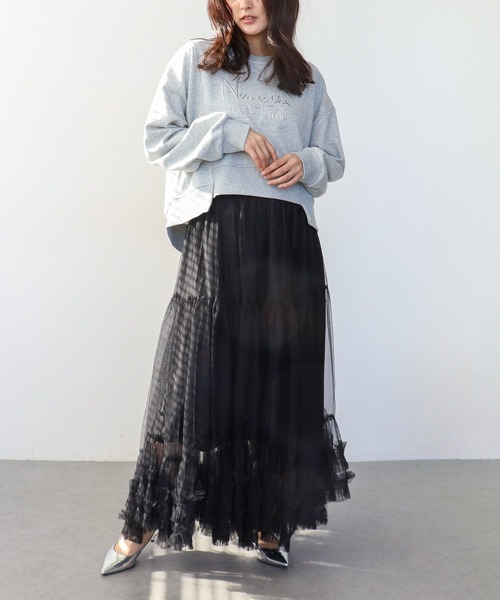 Three Four Time（ｽﾘｰﾌｫｰﾀｲﾑ）の「金属エンボスバックファスナープルオーバー（Tシャツ/カットソー・レディース・オフホワイト/グレー・FREE）」の13枚目の写真