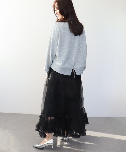 Three Four Time（ｽﾘｰﾌｫｰﾀｲﾑ）の「金属エンボスバックファスナープルオーバー（Tシャツ/カットソー・レディース・オフホワイト/グレー・FREE）」の15枚目の写真