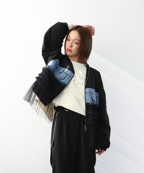 Three Four Time（ｽﾘｰﾌｫｰﾀｲﾑ）の「金属エンボスバックファスナープルオーバー（Tシャツ/カットソー・レディース・オフホワイト/グレー・FREE）」の16枚目の写真