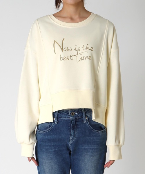 Three Four Time（ｽﾘｰﾌｫｰﾀｲﾑ）の「金属エンボスバックファスナープルオーバー（Tシャツ/カットソー・レディース・オフホワイト/グレー・FREE）」の18枚目の写真