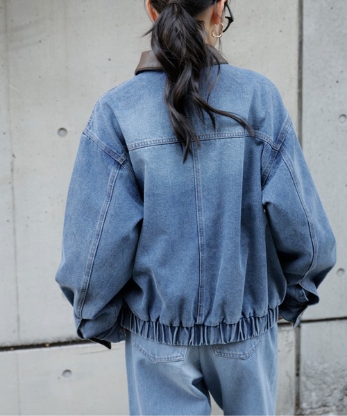 FREE'S MART（フリーズマート）の「◆バイカラーワークジャケット（デニムジャケット・レディース・ライトインディゴブルー/ブラック系その他・MEDIUM/SMALL）」の7枚目の写真