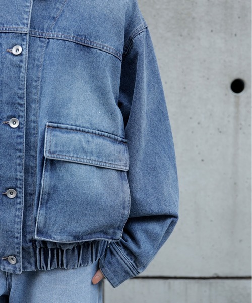 FREE'S MART（フリーズマート）の「◆バイカラーワークジャケット（デニムジャケット・レディース・ライトインディゴブルー/ブラック系その他・MEDIUM/SMALL）」の9枚目の写真