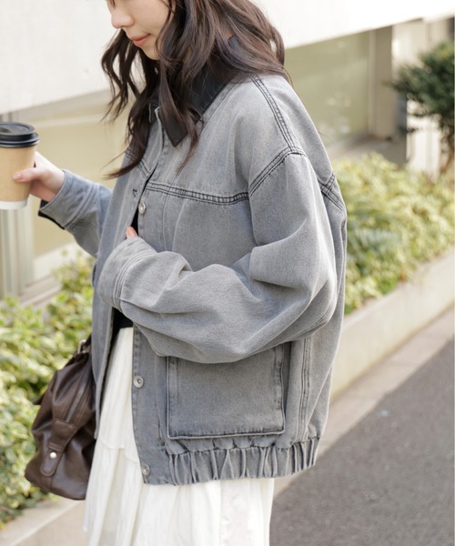 FREE'S MART（フリーズマート）の「◆バイカラーワークジャケット（デニムジャケット・レディース・ライトインディゴブルー/ブラック系その他・MEDIUM/SMALL）」の20枚目の写真