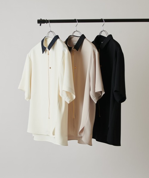 CULLNI（クルニ）の「【CULLNI exclusive for Lui's】クレリック半袖ZIPシャツジャケット（シャツ/ブラウス・メンズ・ライトベージュ/ブラック/オフホワイト・2/1）」の16枚目の写真