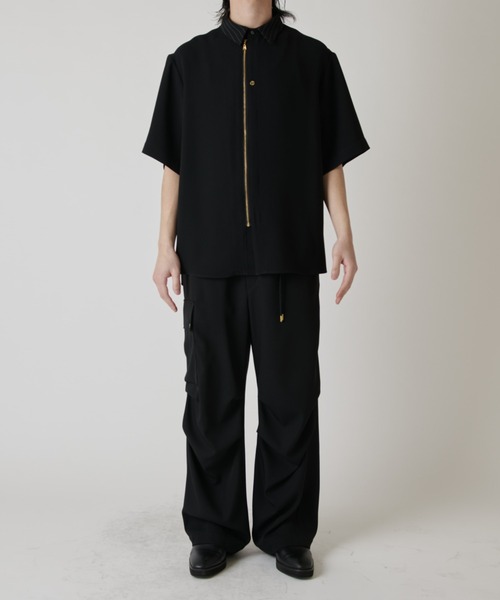 CULLNI（クルニ）の「【CULLNI exclusive for Lui's】クレリック半袖ZIPシャツジャケット（シャツ/ブラウス・メンズ・ライトベージュ/ブラック/オフホワイト・2/1）」の7枚目の写真