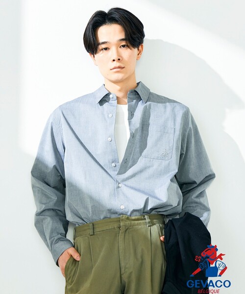 GEVACO（ゲバコ）の「【GEVACO/ゲバコ】シャンブレーシャツ（シャツ/ブラウス・メンズ・ライトブルー/ブラック・M/L）」の2枚目の写真