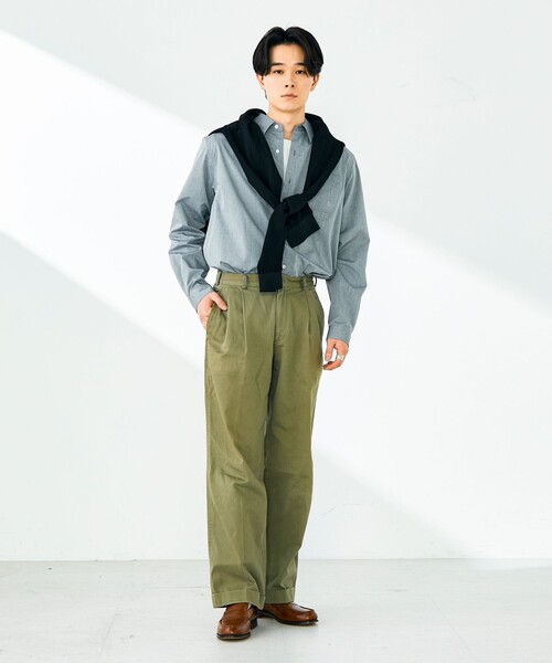 GEVACO（ゲバコ）の「【GEVACO/ゲバコ】シャンブレーシャツ（シャツ/ブラウス・メンズ・ライトブルー/ブラック・M/L）」の3枚目の写真