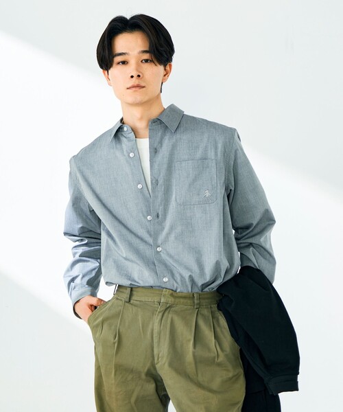 GEVACO（ゲバコ）の「【GEVACO/ゲバコ】シャンブレーシャツ（シャツ/ブラウス・メンズ・ライトブルー/ブラック・M/L）」の4枚目の写真