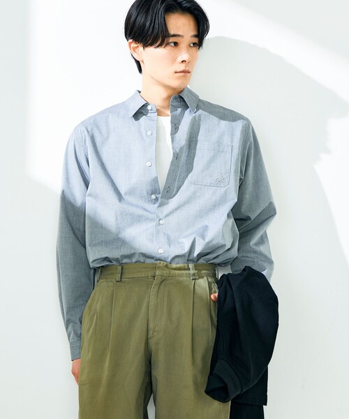 GEVACO（ゲバコ）の「【GEVACO/ゲバコ】シャンブレーシャツ（シャツ/ブラウス・メンズ・ライトブルー/ブラック・M/L）」の5枚目の写真