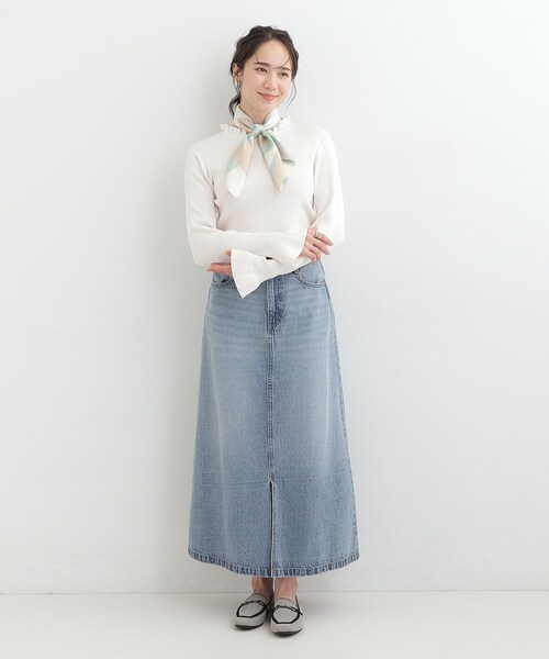 SHOO・LA・RUE（シューラルー）の「プリントスカーフ（65×65cm）（バンダナ/スカーフ・レディース・グリーン系4/イエロー系その他5/ネイビー系3・00）」の7枚目の写真