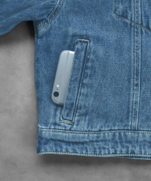 ad thie（アドティエ）の「ショート丈 ヴィンテージ デニムジャケット（デニムジャケット・レディース・ブルー/ブラック/ライトブルー・LARGE/MEDIUM）」の7枚目の写真