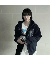 FLOWER ZIP UP HOOD(NAVY)