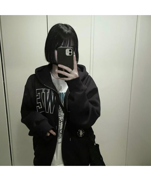 HAVISM(ヘビズム)の「FLOWER ZIP UP HOOD(NAVY)(パーカー・レディース・その他・ONE SIZE)」の2枚目の写真