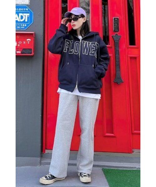HAVISM(ヘビズム)の「FLOWER ZIP UP HOOD(NAVY)(パーカー・レディース・その他・ONE SIZE)」の6枚目の写真