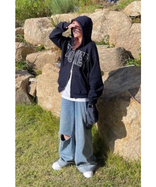 HAVISM(ヘビズム)の「FLOWER ZIP UP HOOD(NAVY)(パーカー・レディース・その他・ONE SIZE)」の17枚目の写真