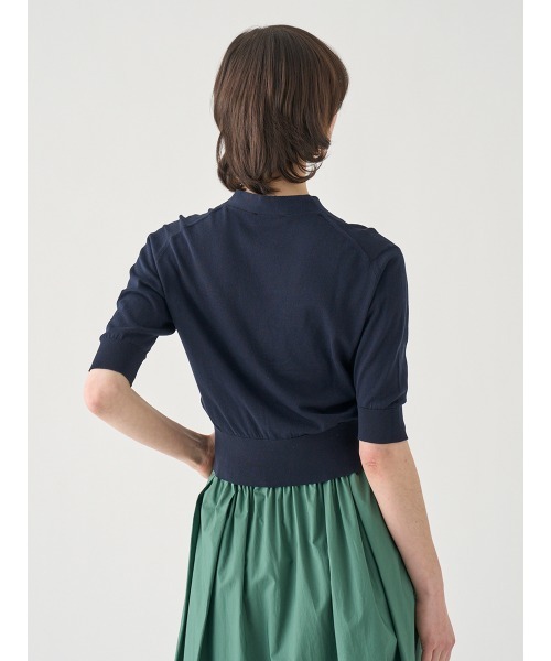 JOHN SMEDLEY(ジョンスメドレー)の「Vネック5分袖クロップドコットンニットカーディガン(カーディガン/ボレロ・レディース・ネイビー・M/S)」の8枚目の写真