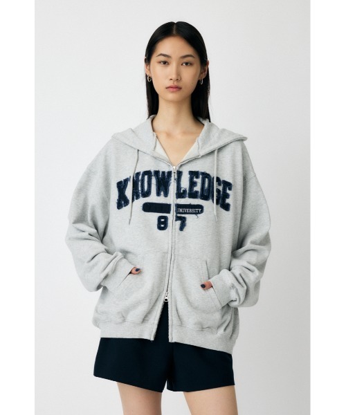 MOUSSY(マウジー)の「【新色:キナリ】COLLEGIATE ZIP フ―ディ(スウェット・レディース・杢グレー/ネイビー/キナリ・FREE)」の3枚目の写真