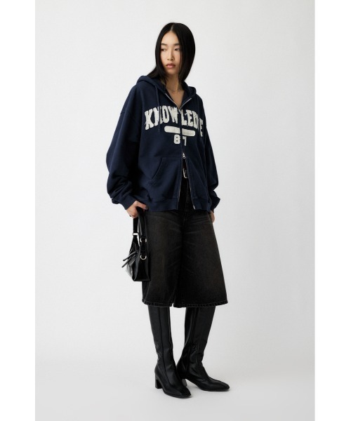 MOUSSY(マウジー)の「【新色:キナリ】COLLEGIATE ZIP フ―ディ(スウェット・レディース・杢グレー/ネイビー/キナリ・FREE)」の8枚目の写真