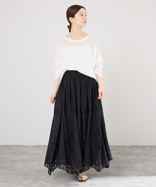 IENA(イエナ)の「《追加4》コットンレーススカート(スカート・レディース・ホワイト/ブラック・38/36)」の21枚目の写真