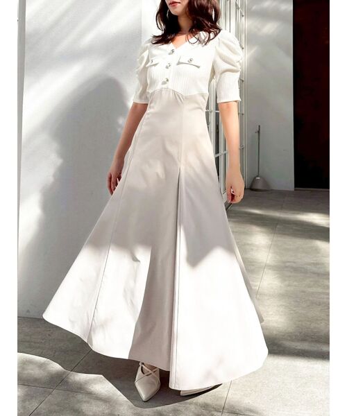 dazzlin（ダズリン）の「フロントボタンコルセットワンピース（ワンピース・レディース・ベージュ/ブラック/オフホワイト・MEDIUM/SMALL）」の11枚目の写真