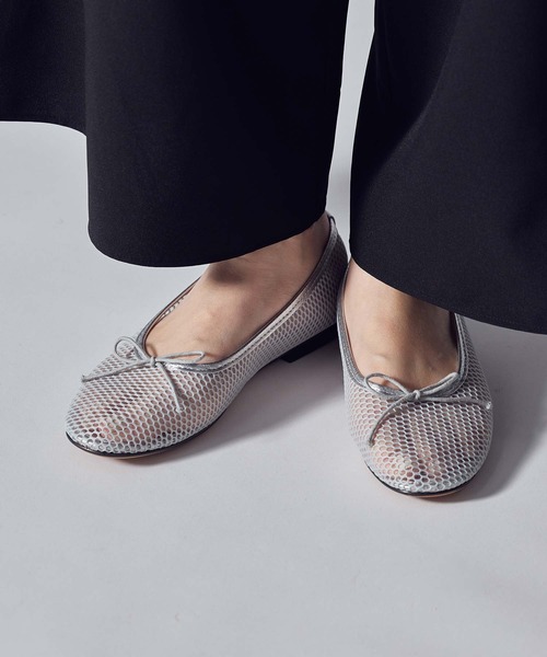 Gready Brilliant（グレディブリリアン）の「ＲＥＭＥメッシュバレー（バレエシューズ・レディース・ブラック/シルバー・38/37）」の2枚目の写真