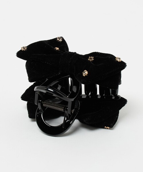 UNITED ARROWS(ユナイテッドアローズ)の「ビジューリボン ヘアクリップ(バレッタ/ヘアクリップ・レディース・ブラック・FREE)」の4枚目の写真