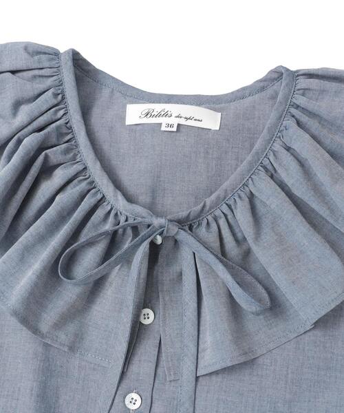 Tiara(ティアラ)の「【Bilitis dix-sept ans/ビリティス・ディセッタン】Big Collar Tops(シャツ/ブラウス・レディース・インディゴブルー/ブラック・FREE)」の4枚目の写真
