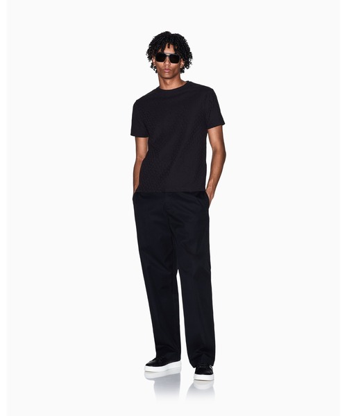 ARMANI EXCHANGE(アルマーニエクスチェンジ)の「【A|X アルマーニ エクスチェンジ】ダイアゴナル オールオーバージャカードロゴ 半袖クルーネックTシャツ/SLIM(Tシャツ/カットソー・メンズ・オフホワイト/ブラック・XX-LARGE/MEDIUM/LARGE/X-SMALL/X-LARGE/SMALL)」の7枚目の写真