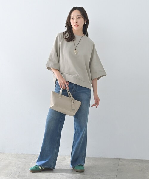 Liyoca（リヨカ）の「【Liyoca】裏毛ハーフスリーブプルオーバー（Tシャツ/カットソー・レディース・ダークブラウン/ナチュラル/ネイビー・02）」の20枚目の写真