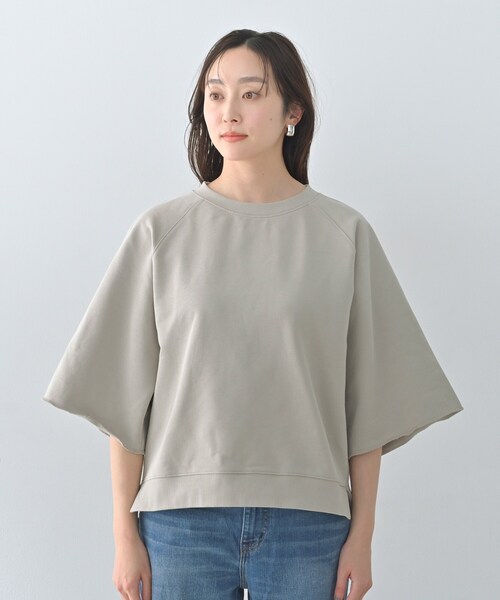 Liyoca（リヨカ）の「【Liyoca】裏毛ハーフスリーブプルオーバー（Tシャツ/カットソー・レディース・ダークブラウン/ナチュラル/ネイビー・02）」の22枚目の写真