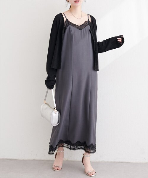 natural couture(ナチュラルクチュール)の「ランダムクレープカットソー2WAYカーデ(カーディガン/ボレロ・レディース・ブラック/ブルー/グレー/オフホワイト・FREE)」の18枚目の写真