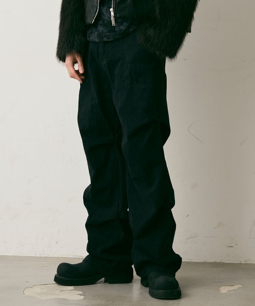 Shoowtime（ショウタイム）の「Side Tuck Vintage Denim Pants / サイドタックビンテージデニムパンツ（デニムパンツ・メンズ・ブラック/ブルー・X-LARGE/LARGE/MEDIUM）」の15枚目の写真
