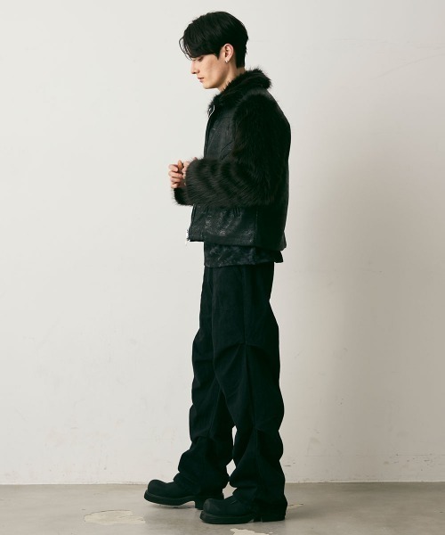 Shoowtime（ショウタイム）の「Side Tuck Vintage Denim Pants / サイドタックビンテージデニムパンツ（デニムパンツ・メンズ・ブラック/ブルー・X-LARGE/LARGE/MEDIUM）」の22枚目の写真