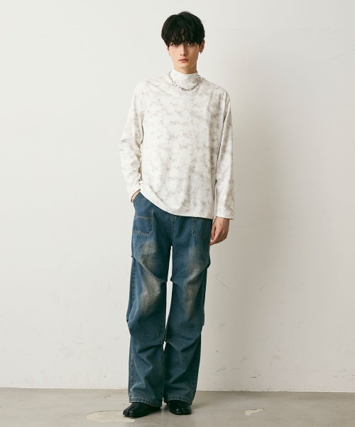 Shoowtime（ショウタイム）の「Side Tuck Vintage Denim Pants / サイドタックビンテージデニムパンツ（デニムパンツ・メンズ・ブラック/ブルー・X-LARGE/LARGE/MEDIUM）」の4枚目の写真