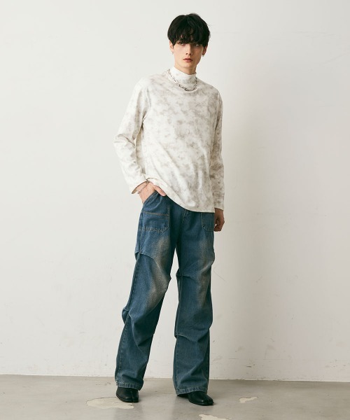 Shoowtime（ショウタイム）の「Side Tuck Vintage Denim Pants / サイドタックビンテージデニムパンツ（デニムパンツ・メンズ・ブラック/ブルー・X-LARGE/LARGE/MEDIUM）」の6枚目の写真