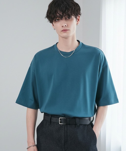 CIYOT(シヨウト)の「【CIYOT】USAコットン レギュラーフィット クルーネック 半袖Tシャツ<接触冷感・UVカット>(Tシャツ/カットソー・メンズ・グリーン系/ライトグレー系/ホワイト系/チャコールグレー/レッド系/ブラック/モカ・S/L/M)」の6枚目の写真