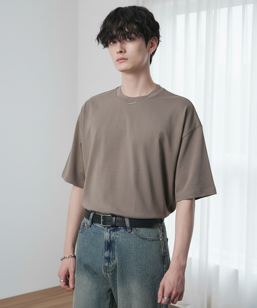 CIYOT(シヨウト)の「【CIYOT】USAコットン レギュラーフィット クルーネック 半袖Tシャツ<接触冷感・UVカット>(Tシャツ/カットソー・メンズ・グリーン系/ライトグレー系/ホワイト系/チャコールグレー/レッド系/ブラック/モカ・S/L/M)」の5枚目の写真