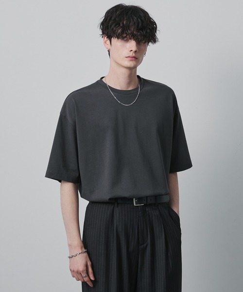 CIYOT(シヨウト)の「【CIYOT】USAコットン レギュラーフィット クルーネック 半袖Tシャツ<接触冷感・UVカット>(Tシャツ/カットソー・メンズ・グリーン系/ライトグレー系/ホワイト系/チャコールグレー/レッド系/ブラック/モカ・S/L/M)」の10枚目の写真