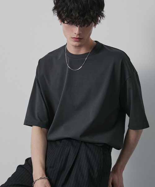 CIYOT(シヨウト)の「【CIYOT】USAコットン レギュラーフィット クルーネック 半袖Tシャツ<接触冷感・UVカット>(Tシャツ/カットソー・メンズ・グリーン系/ライトグレー系/ホワイト系/チャコールグレー/レッド系/ブラック/モカ・S/L/M)」の11枚目の写真